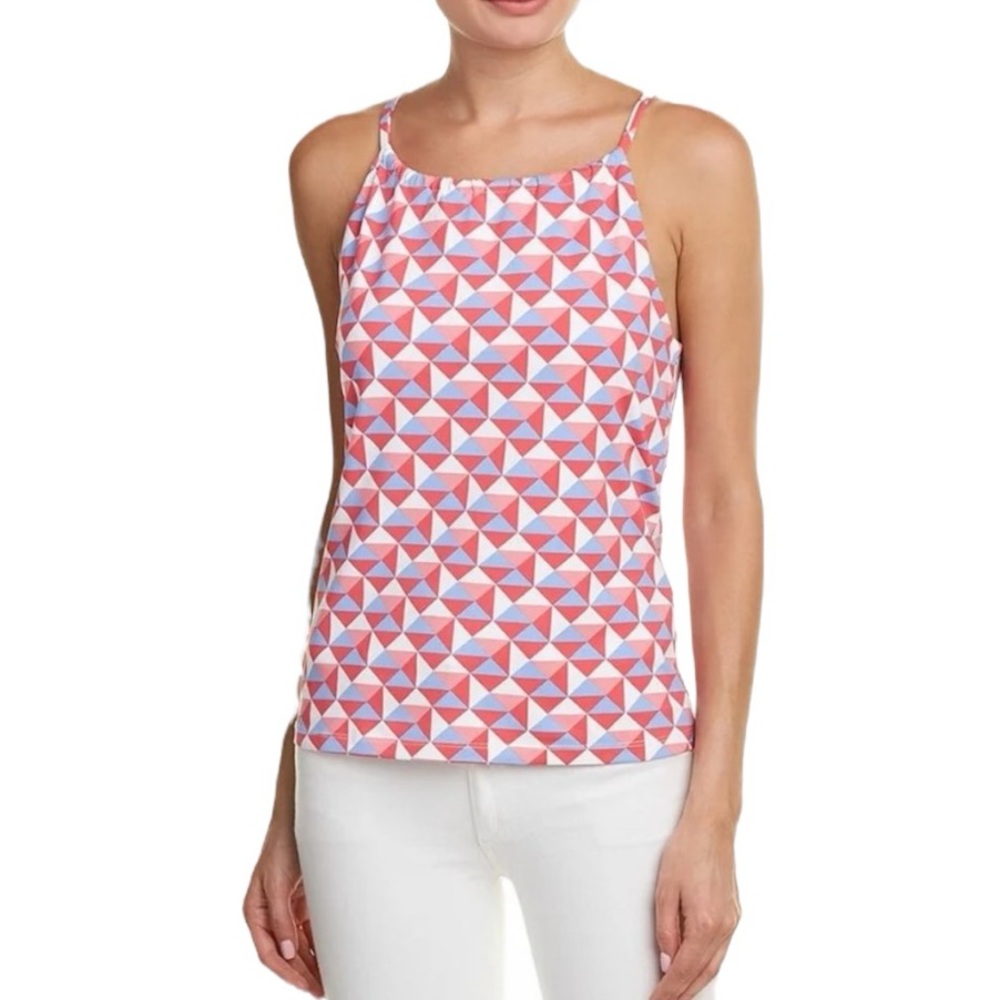 Geometric Print Pink & White Cami Tank Top
